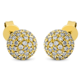 Pavé Ohrstecker Kugel aus 750 Gelbgold 128 Brillanten 0,93ct TW-SI Ø7,3mm