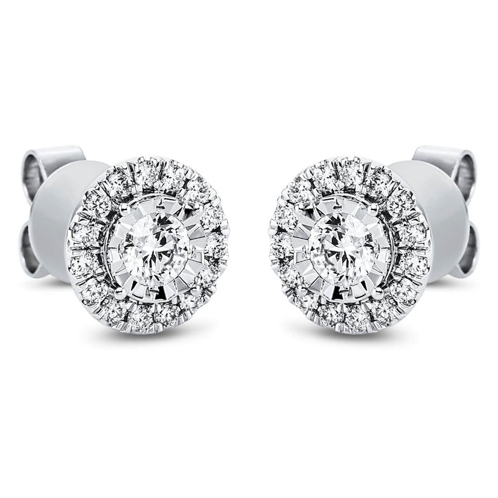 Ohrstecker aus 750 Weißgold 32 Brillanten 0.73ct