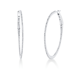 Creolen aus 750 Gold Weißgold 160 Diamanten 0,34ct W-SI 32x1mm