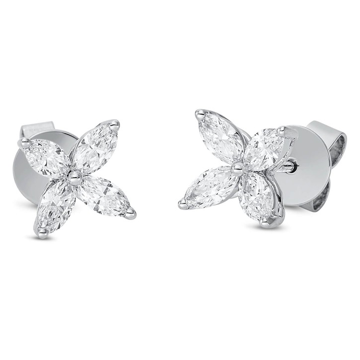 Ohrstecker aus 750 Weißgold 8 Diamanten 0.91ct