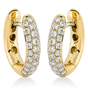 Pavé Creolen aus 750 Gold Gelbgold 56 Brillanten 0,56ct TW-VSI 14x3,2mm