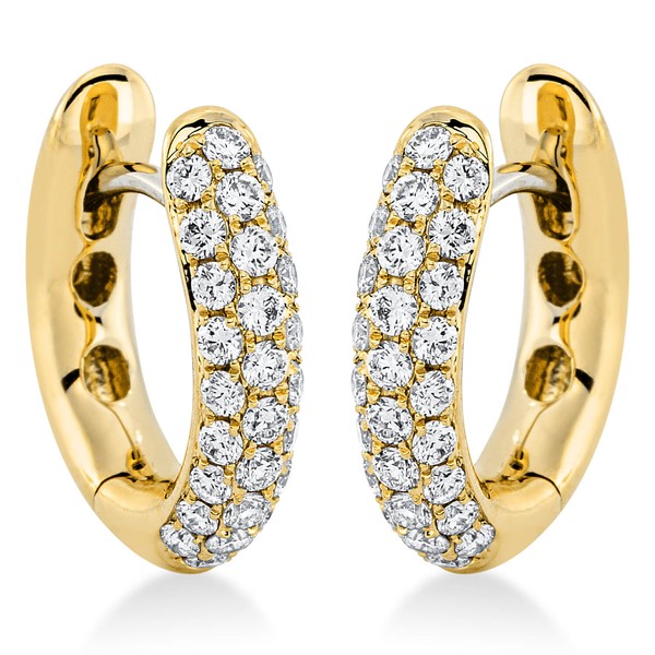 Pavé Creolen aus 750 Gelbgold 56 Brillanten 0.56ct