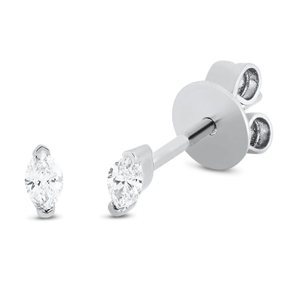 Solitaire Ohrstecker aus 750 Weißgold 2 Diamanten Navette-Schliff 0,08ct TW-SI Solitaire Ohrstecker aus 750 Weißgold 2 Diamanten Navette-Schliff 0,08ct TW-SI