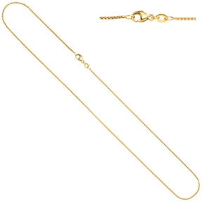 1,2mm Rund-Venezianerkette Halskette Collier aus 750 Gold Gelbgold 45cm