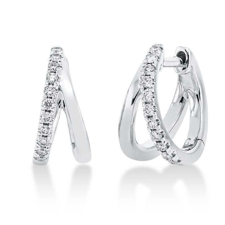 Creolen aus 750 Weißgold 22 Brillanten 0.16ct