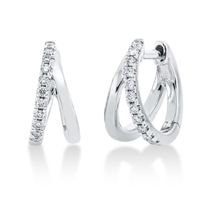 Creolen aus 750 Gold Weißgold 22 Brillanten 0,16ct W-SI 11,7x6mm