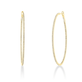 Creolen aus 750 Gold Gelbgold 180 Brillanten 0,94ct TW-SI 46,2x1,3mm