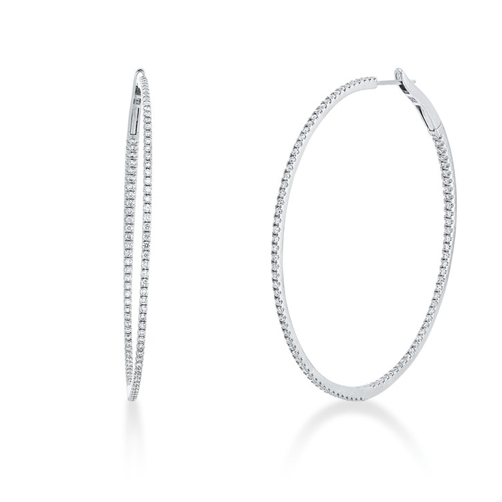 Creolen aus 750 Weißgold 194 Brillanten 1.38ct