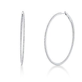 Creolen aus 750 Gold Weißgold 194 Brillanten 1,38ct W-SI 50x1,1mm