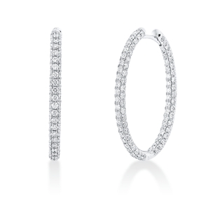 Pavé Creolen aus 750 Weißgold 248 Brillanten 2,61ct TW-VSI 30x2,6mm