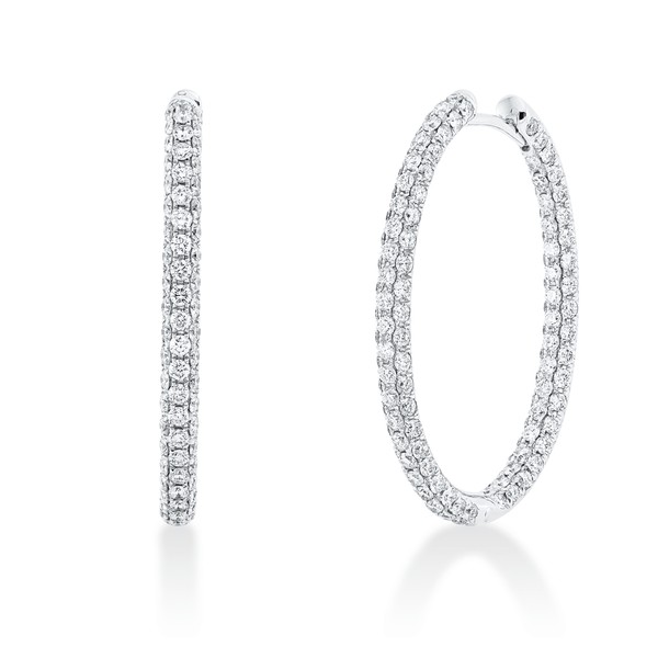 Pavé Creolen aus 750 Weißgold 248 Brillanten 2.61ct