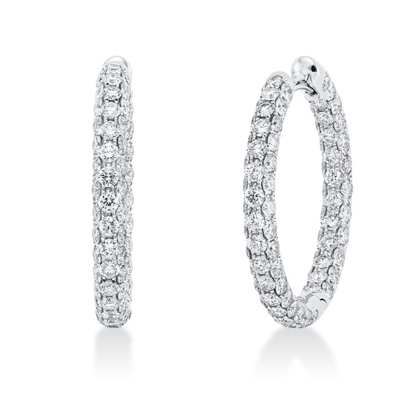 Pavé Creolen aus 750 Weißgold 166 Brillanten 3.65ct