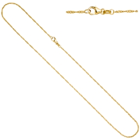 1,4mm Singapurkette Halskette Collier aus 750 Gold Gelbgold 45cm