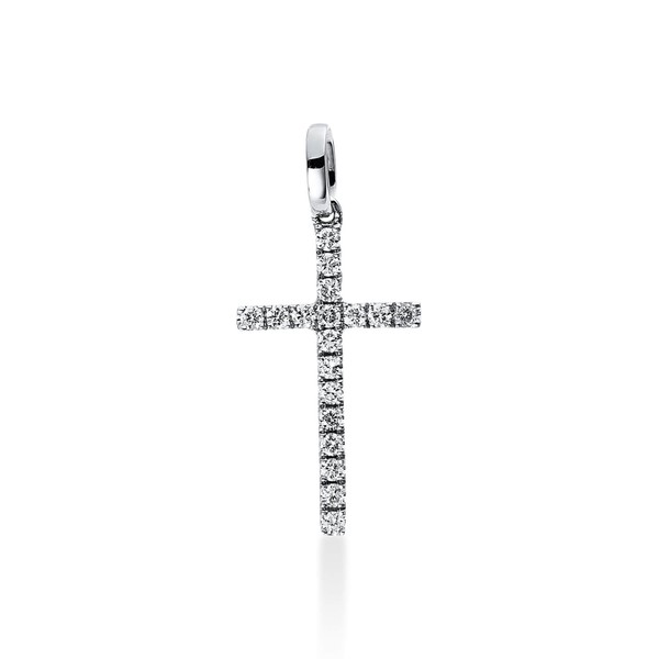 Anhänger Kreuz aus 750 Weißgold 18 Brillanten 0.1ct