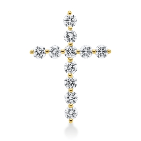 Anhänger Kreuz aus 750 Gelbgold 11 Brillanten 0,63ct TW-SI 20,4x14,7mm Anhänger Kreuz aus 750 Gelbgold 11 Brillanten 0,63ct TW-SI 20,4x14,7mm
