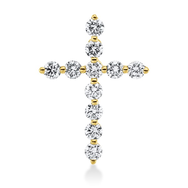 Anhänger Kreuz aus 750 Gelbgold 11 Brillanten 0.44ct