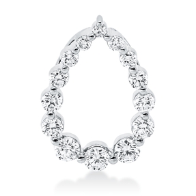 Anhänger Tropfen aus 750 Weißgold 14 Diamanten 0,36ct TW-SI 14,2x9,9mm Anhänger Tropfen aus 750 Weißgold 14 Diamanten 0,36ct TW-SI 14,2x9,9mm