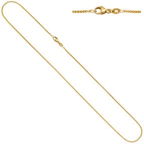 1,3mm Zopfkette Halskette Collier aus 750 Gold Gelbgold 45cm