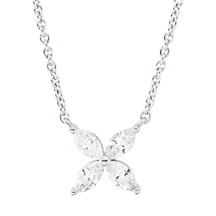 Collier aus 750 Weißgold 4 Diamanten 0.39ct