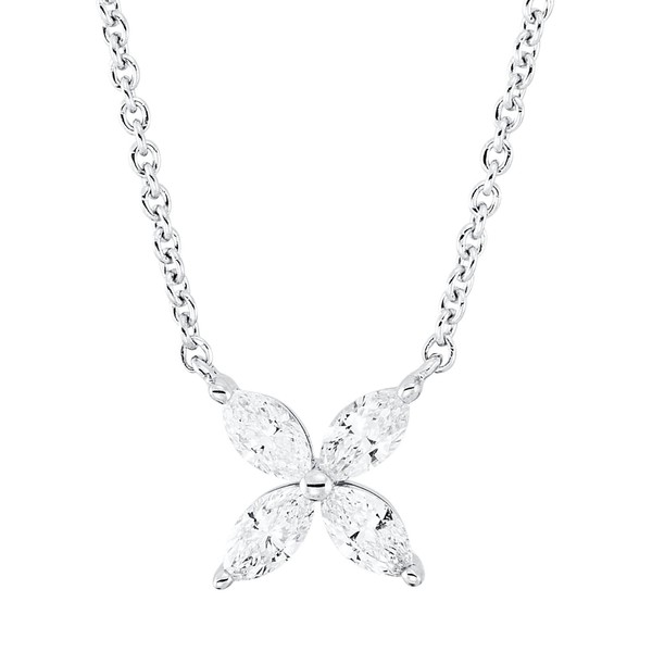 Collier aus 750 Weißgold 4 Diamanten 0.39ct