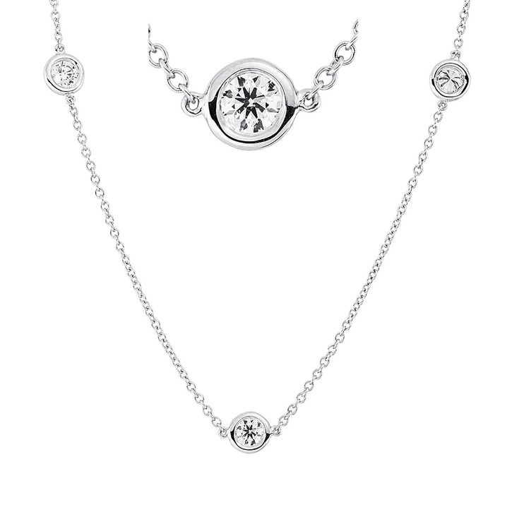 Collier aus 750 Weißgold 10 Brillanten 1.85ct