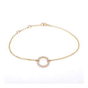 Armband Kreis aus 750 Gold Gelbgold 26 Brillanten 0,17ct TW-SI L:17,5cm Armband Kreis aus 750 Gold Gelbgold 26 Brillanten 0,17ct TW-SI L:17,5cm