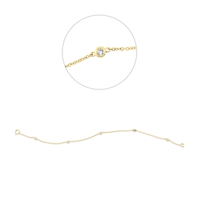Armband aus 750 Gold Gelbgold 5 Brillanten 0,14ct W-SI L:17,8cm