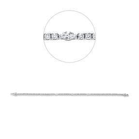 Armband aus 750 Gold Weißgold 70 Diamanten 2,87ct TW-SI B:2,4mm L:17,8cm