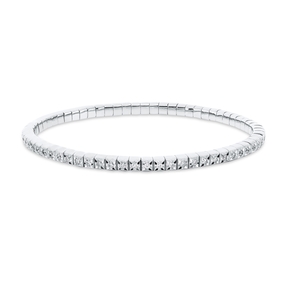 Armband Flex-Band aus 750 Gold Weißgold 65 Brillanten 1ct TW-SI L:18cm