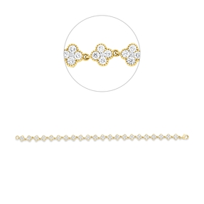 Armband aus 750 Gold Gelbgold 110 Brillanten 3,05ct W-SI B:5,9mm L:17,5cm