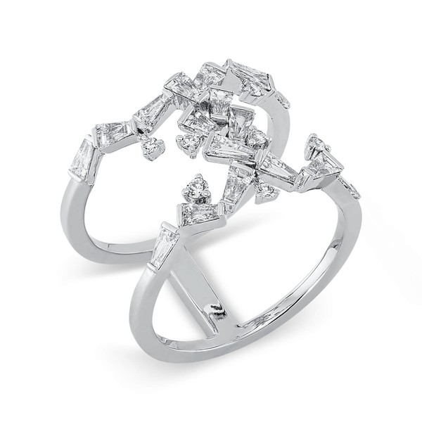 Ring aus 750 Weißgold 24 Brillanten 0.9ct