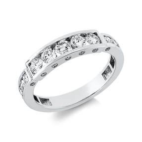 Ring aus 750 Gold Weißgold 25 Diamanten 0,76ct TW-SI B:4,5mm