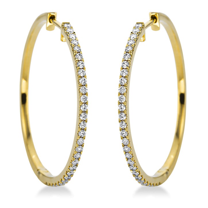 Creolen aus 750 Gelbgold 56 Brillanten 0.51ct