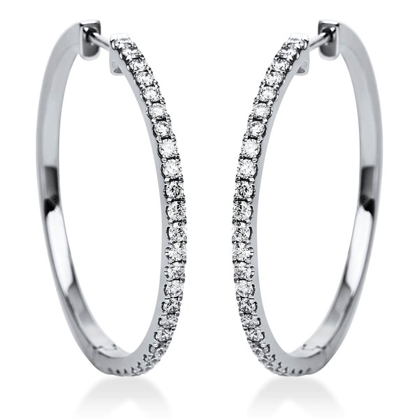 Creolen aus 750 Weißgold 50 Brillanten 0.7ct