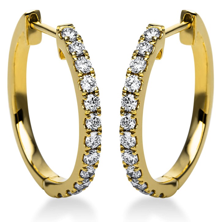 Creolen aus 750 Gelbgold 24 Brillanten 0.44ct