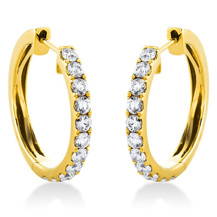 Creolen aus 750 Gelbgold 22 Brillanten 0.89ct