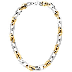 13,7mm Kette Collier Halskette aus Edelstahl goldfarben beschichtet 50-51cm 13,7mm Kette Collier Halskette aus Edelstahl goldfarben beschichtet 50-51cm