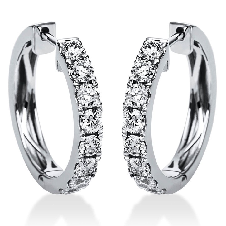 Creolen aus 750 Weißgold 16 Brillanten 1.33ct