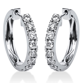 Creolen aus 750 Gold Weißgold 16 Brillanten 1,33ct TW-SI 20x3,1mm