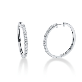 Creolen aus 750 Gold Weißgold 28 Brillanten 2,36ct TW-SI 30x2,9mm