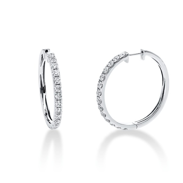 Creolen aus 750 Weißgold 28 Brillanten 2.36ct