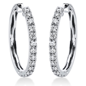 Creolen aus 750 Gold Weißgold 26 Brillanten 1,86ct TW-SI 29,5x2,8mm