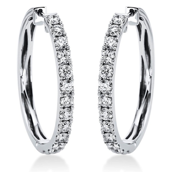 Creolen aus 750 Weißgold 26 Brillanten 1.86ct