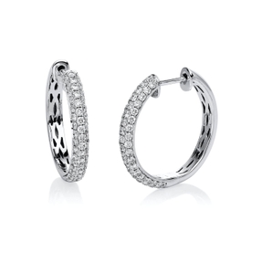 Creolen aus 750 Gold Weißgold 104 Brillanten 0,94ct TW-SI 19,9x2,8mm