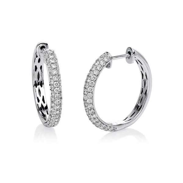 Creolen aus 750 Weißgold 104 Brillanten 0.94ct