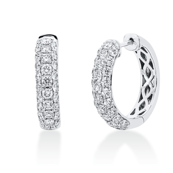 Pavé Creolen aus 750 Weißgold 56 Brillanten 2.08ct