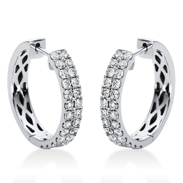 Pavé Creolen aus 750 Weißgold 48 Brillanten 1.06ct