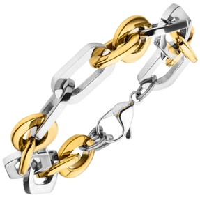 13,7mm Armband Armlette aus Edelstahl goldfarben beschichtet 20-22cm