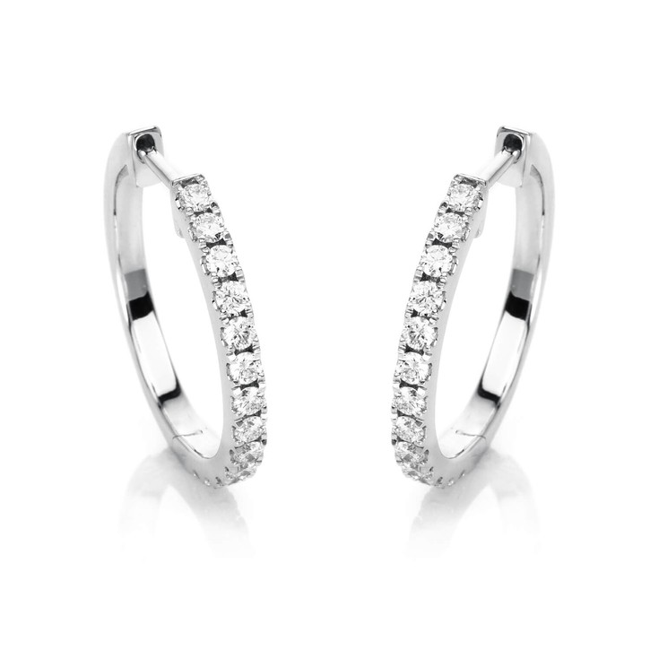 Creolen aus 750 Weißgold 26 Brillanten 0.58ct