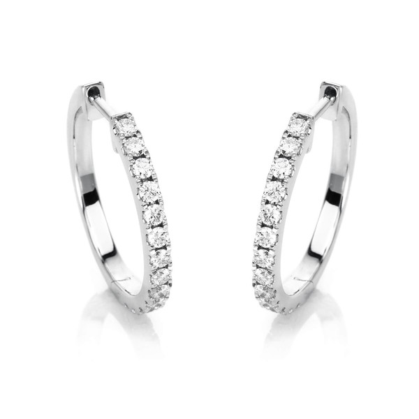 Creolen aus 750 Weißgold 26 Brillanten 0.58ct